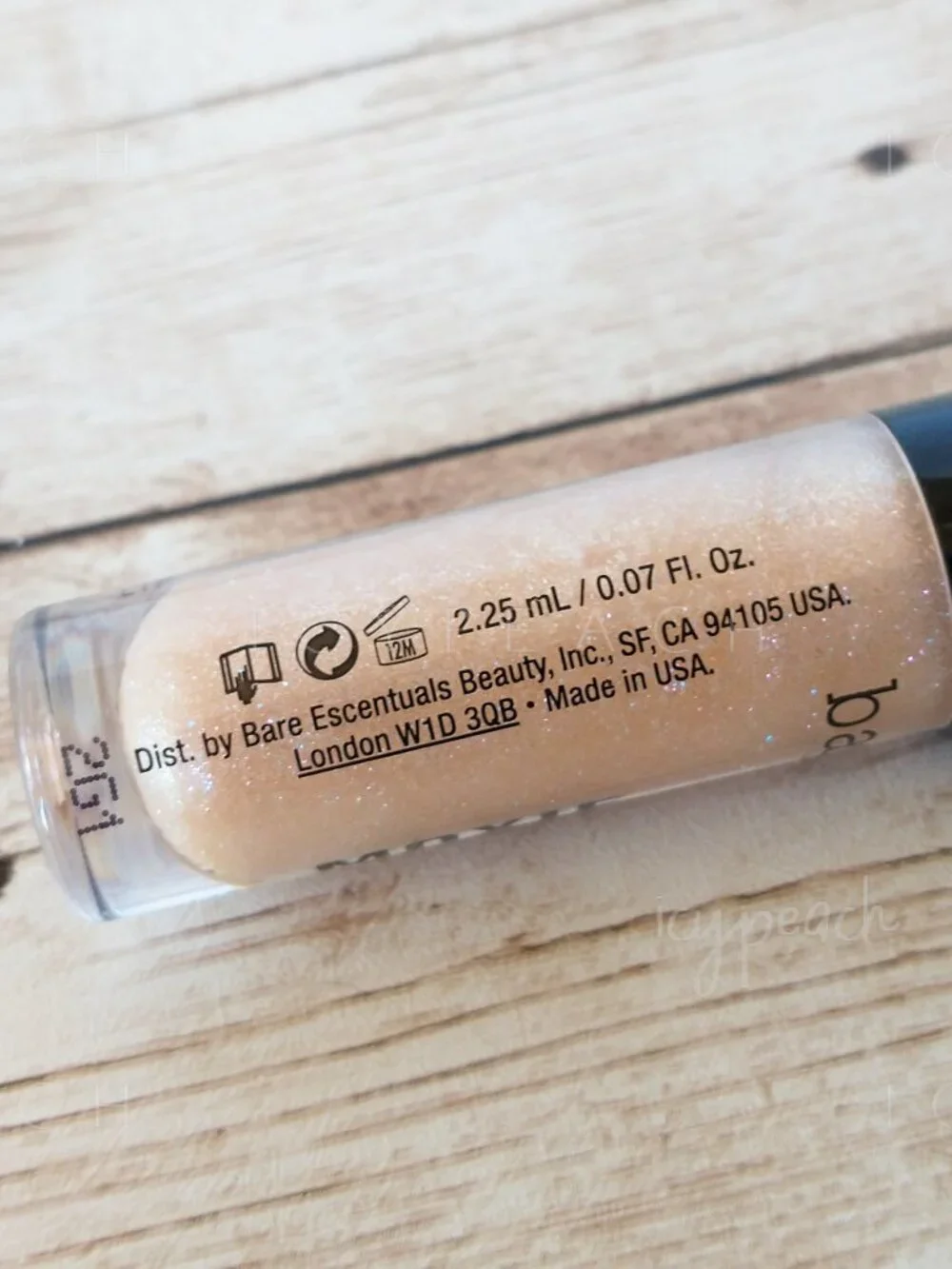 bareMinerals Fashionably Late Lip Gloss 2.25ml/.07oz Travel Sz Minimalist Preppy